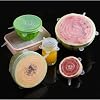 Silikon Streç Kapak Seti, Gıda Saklama Kabı Kapağı, Plastik, Çok Renkli, 6'lı Set, Elde Yıkanabilir