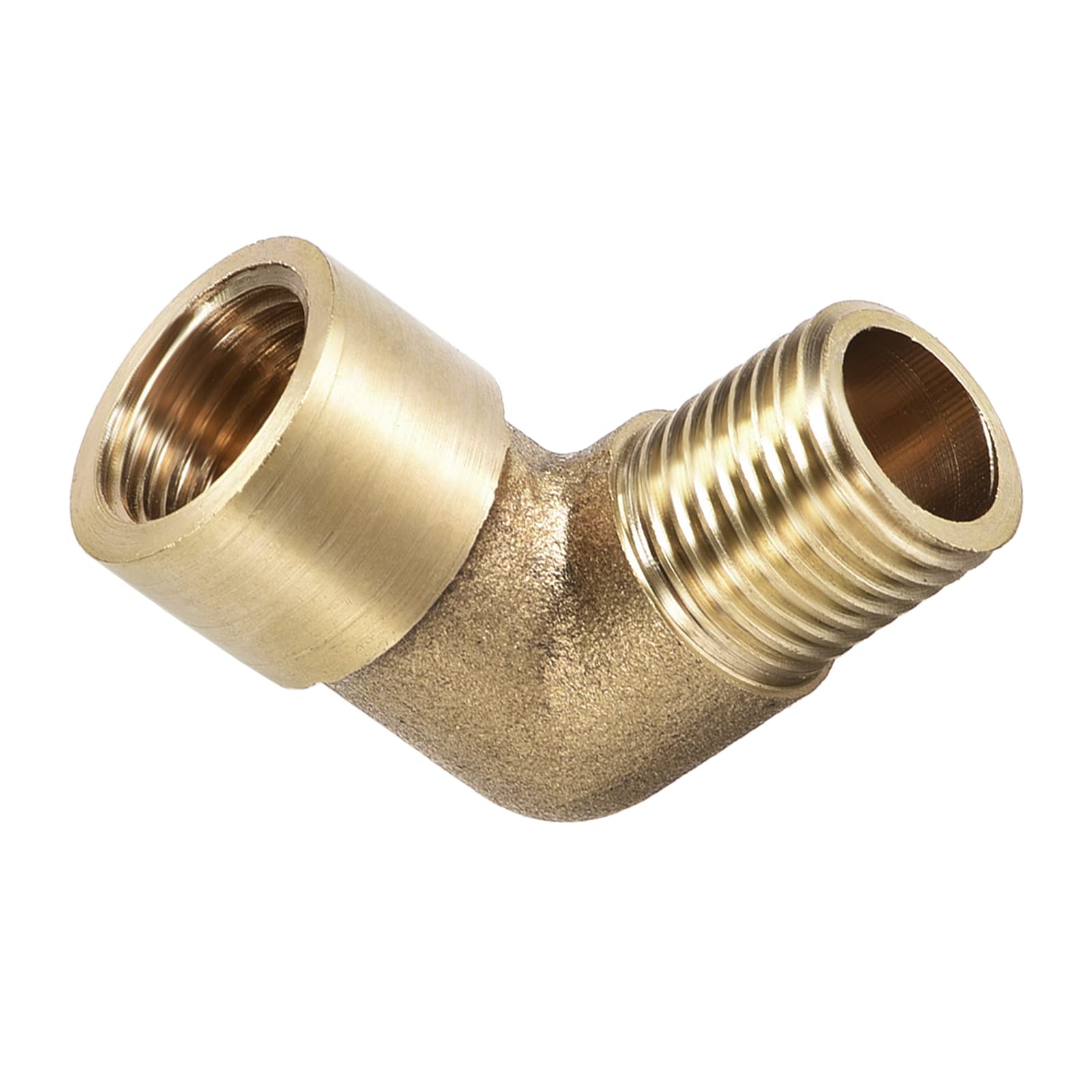 DTGN 1/4 BSP X1/4 BSP(Male x Female) 90 Degree Elbow Pipe Fitting - Good for Water Pipe System - Brass Tube Fittings - Gold Tone