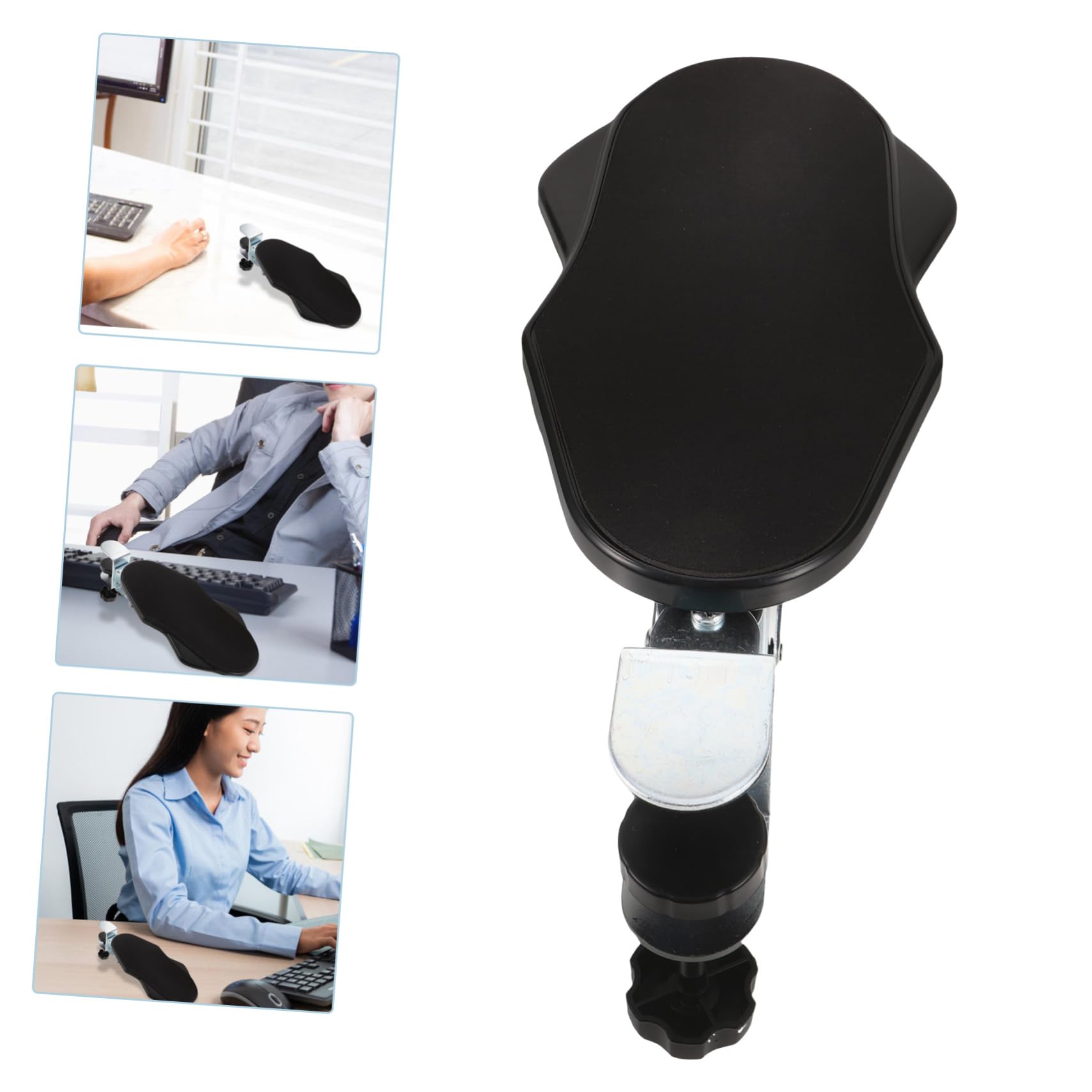 Operitacx Reposabrazos de Abs y Hierro sin Perforaciones para Escritorio Soporte Plegable Alivio para Hombros y Codos, Adecuado para Oficina y Viajes de Negocios