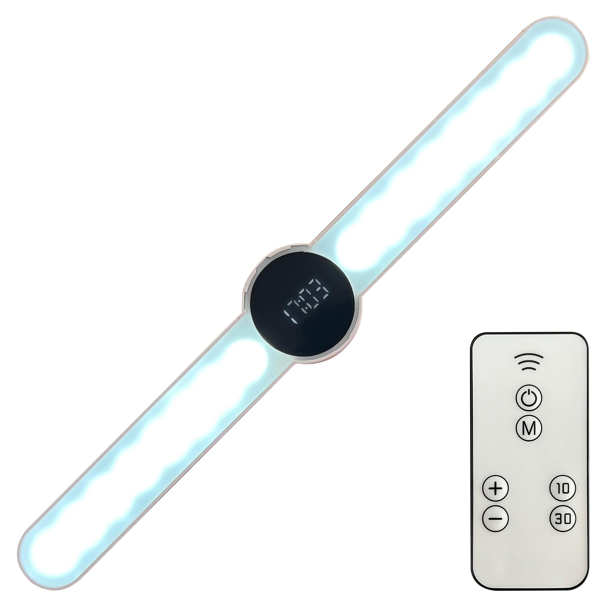 PRIME ESSENTIALS® Luz LED Inalámbrica de Lectura Táctil para Dormitorio sin Cables I Luz LED Adhesiva 360º y Reloj Digital I 3 Tonos de Luz Ajustable para Interiores I Mando Incluido I Color Blanco.