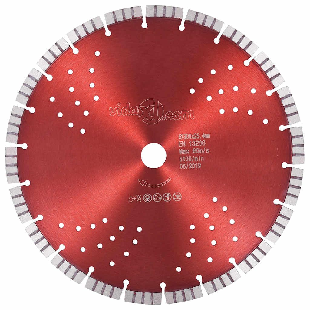 Disco de corte de diamante de 300 mm para amoladoras angulares y cortadoras de piedra, disco de corte de segmento turbo con orificio de 25,4 mm para hormigón, granito y ladrillo
