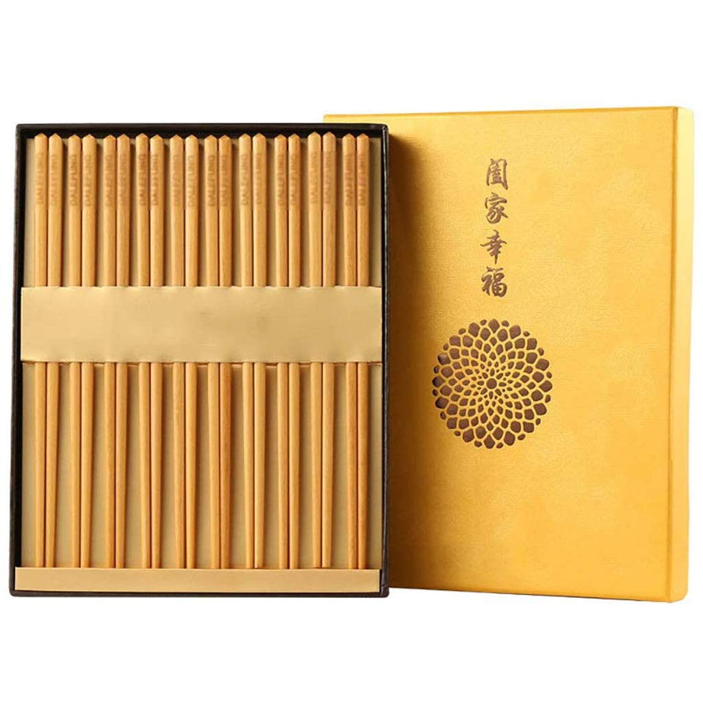 Baguettes, coffret cadeau de baguettes japonaises en bois avec étui, baguettes réutilisables, baguettes chinoises de luxe en bois naturel, baguettes à sushi antidérapantes ( Color : C )