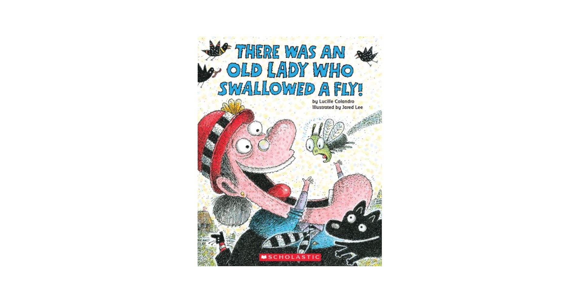 英語絵本There Was An Old Lady Who Swallowed… There Was an Old Lady Who Swallowed a Cow! - by Lucille