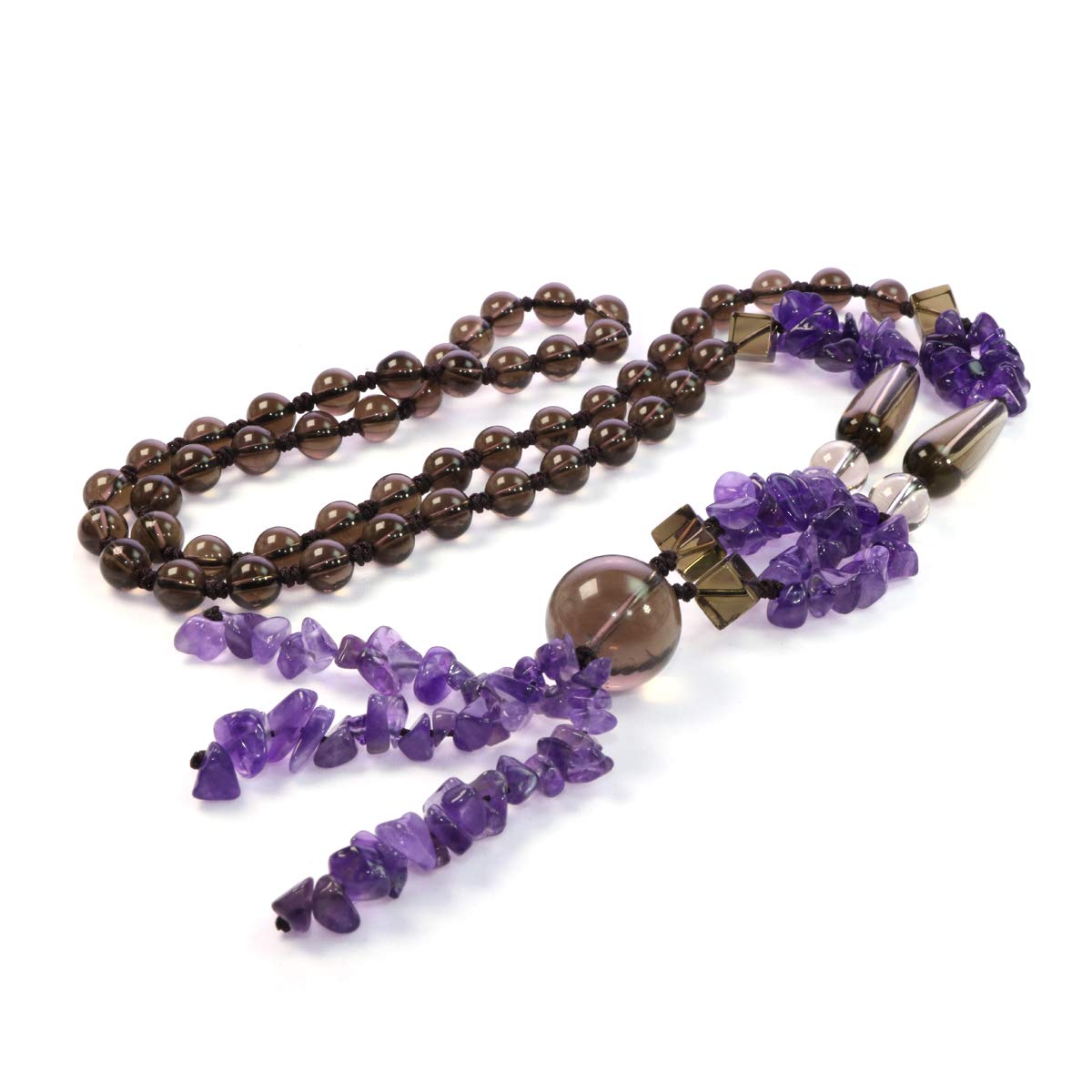 Jan&Dee Jan Dee Women Smokey Quartz Gemstone Strand Necklace Sweater Necklace 30 inches