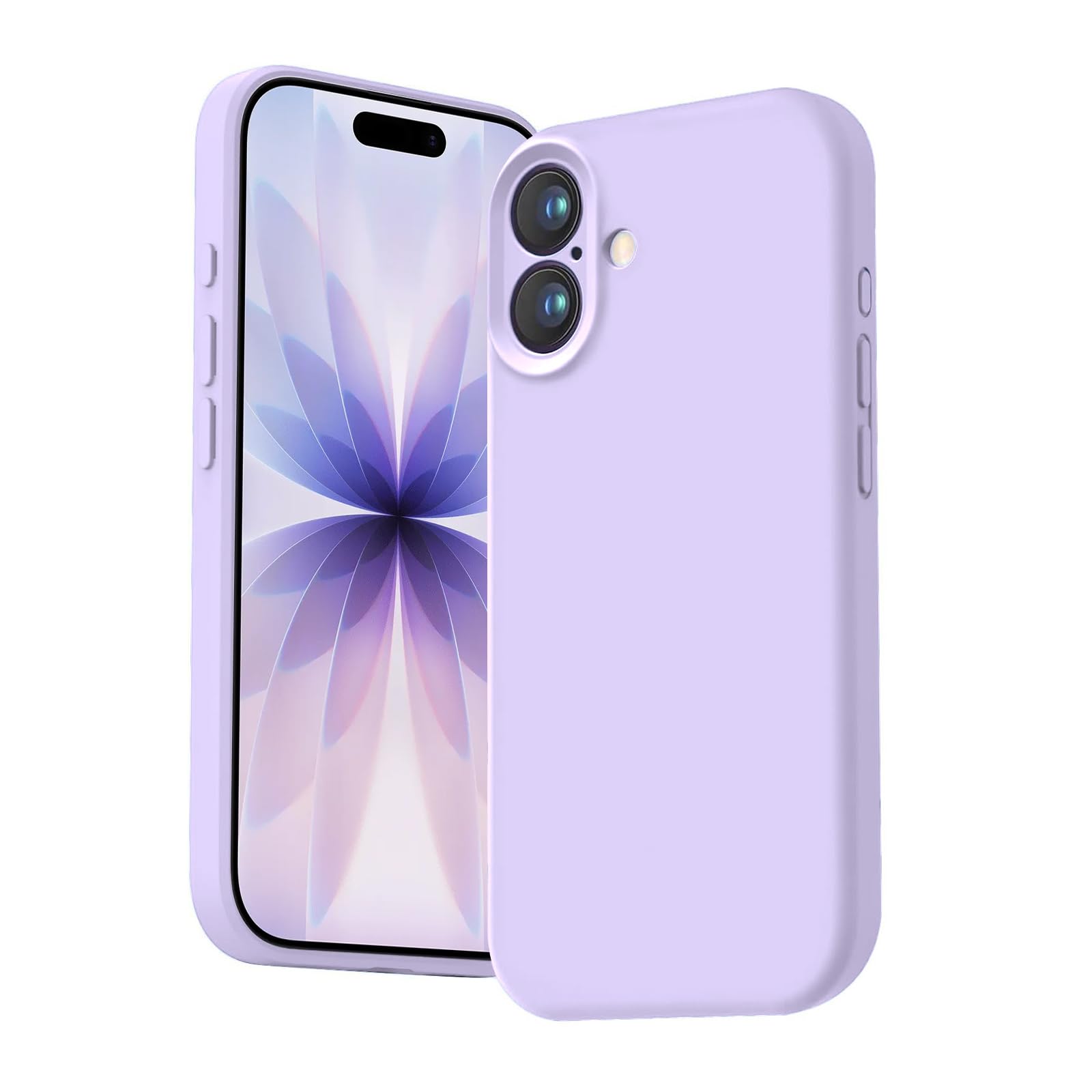 DIZORO Compatible for (iPhone 17 Case) Slim Liquid Silicone Case 3 Layers Full Covered Soft Gel Rubber Phone Case Protective Cover - Lavender-image-0