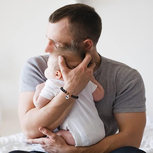 Miniatura 5 de Regalos para padres nuevos para parejas, pulseras para mamá nueva y papá, Piedra, Sin gemas.