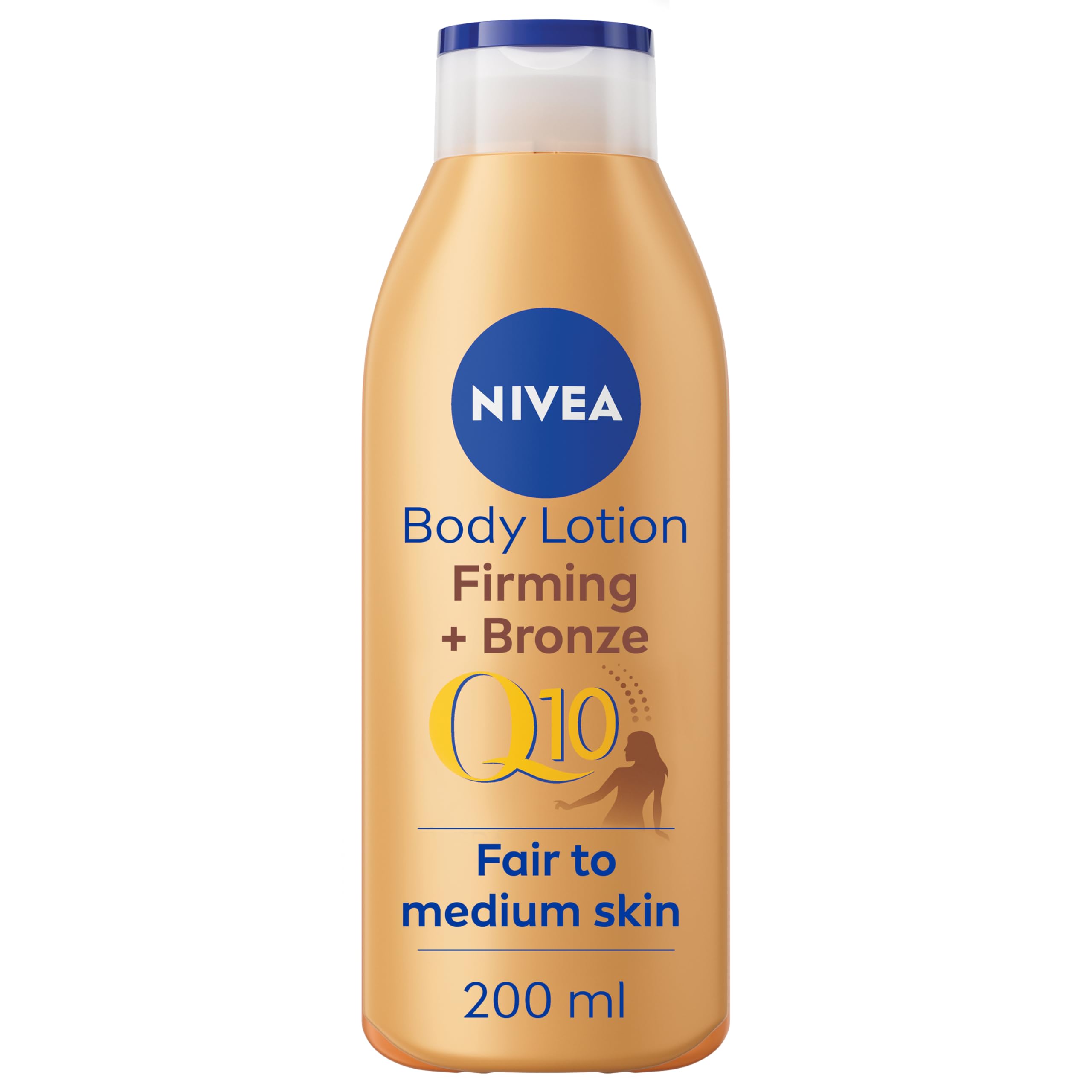 NIVEA Q10 Firming + Radiance Gradual Tan (200 ml), Tan Activating Firming Cream with Q10, Supports a Natural Bronze, Tanning Moisturiser for a Sun-Kissed Radiant Glow