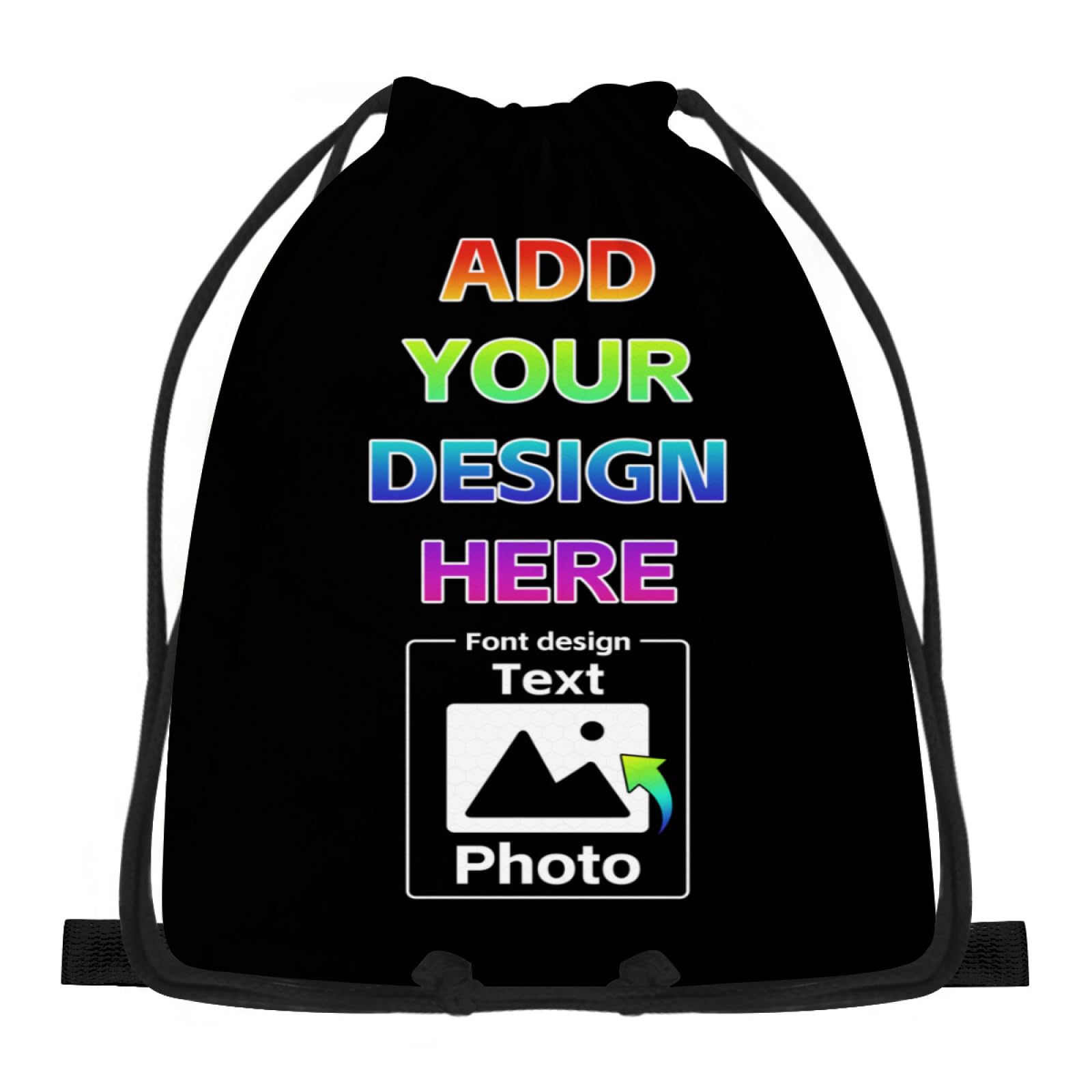 Custom Bookbag Personalized Drawstring Bag Custom Backpack Name Number Logo Text for Men Women Gifts Sports Bag for Men Draw String Back Bag String