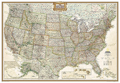 National Geographic: United States Executive Enlarged Wall Map - Laminated (69.25 x 48 inches) (National Geographic Reference Map)
