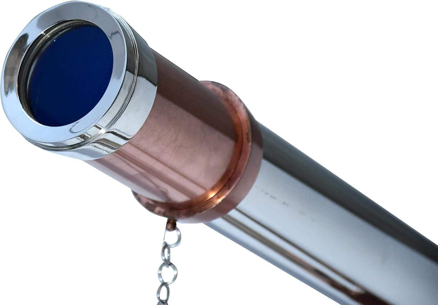 Royal Vintage Shiny Copper/Chrome Finish Telescope Double Barrel Adjustable Natural Wooden Teak Tripod Maritime Nautical Floor Standing Brass Telescope