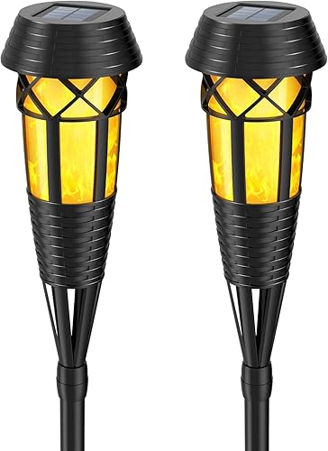 Miniatura 8 de Evelynsun Tiki - Antorcha solar para exteriores, luz solar con llama parpadeante, impermeable, antorchas Tiki para exteriores