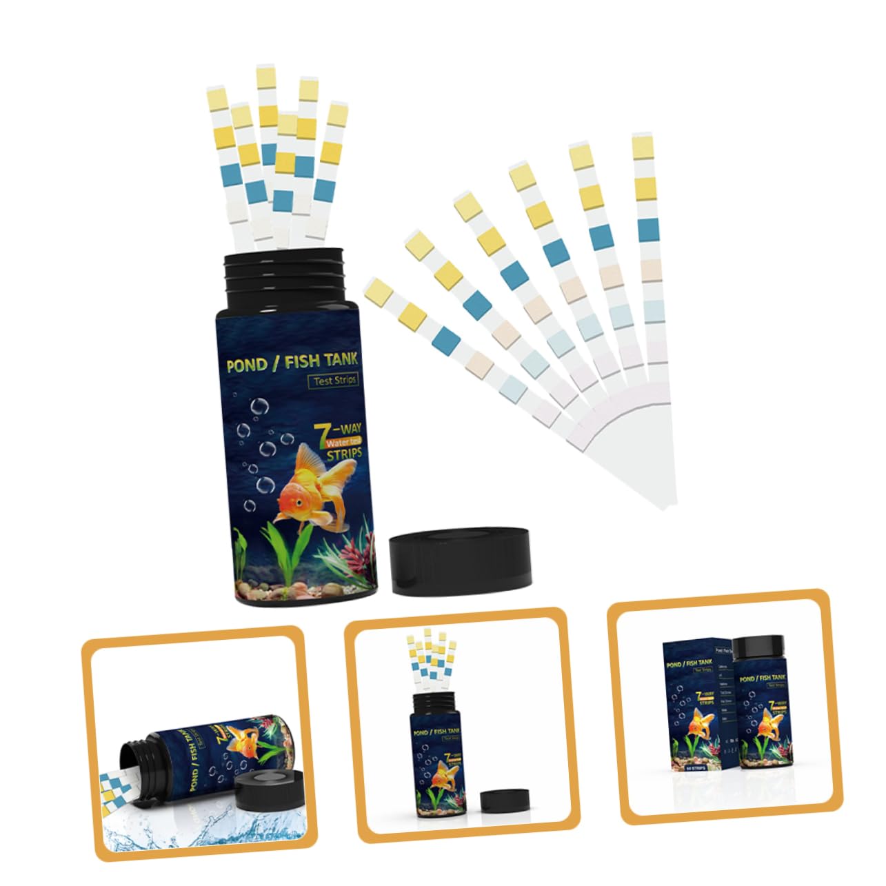 MAGICLULU 5 Sätze Teststreifen Für Die Wasserqualität Testen Tank Fisch Bausatz Aquarium Wassertest Pool Teststreifen Erkennung Für Poolwasser Tester Für Wasser Pvc 50 Stück * 5