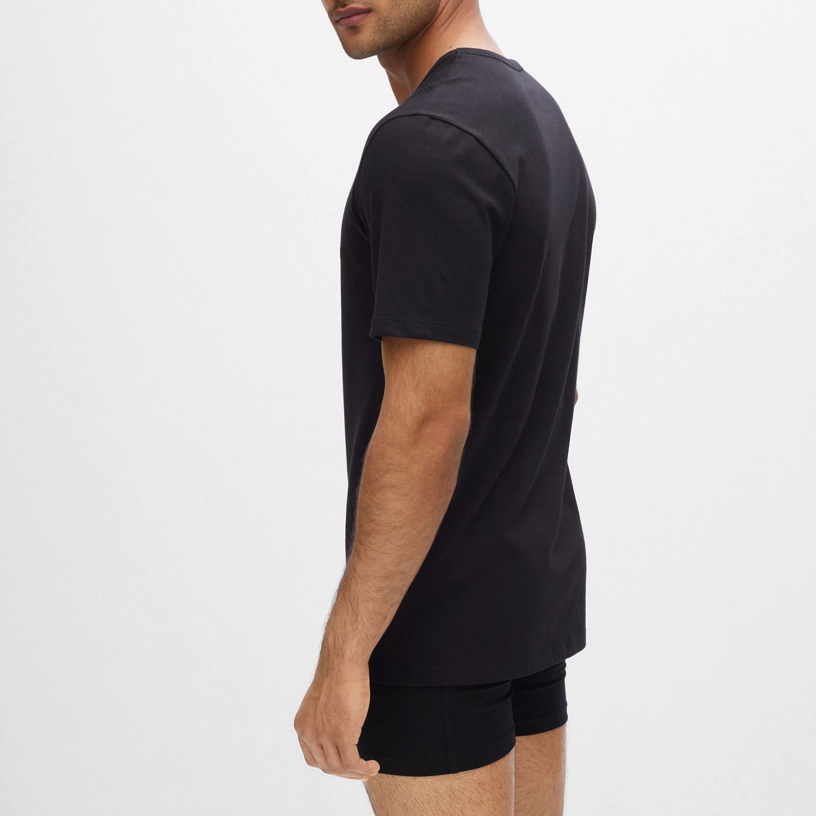 BOSS Męskie klasyczne T-shirty z krótkim rękawem, Pure Cotton Crew-Neck, 6 sztuk, kolor: czarny, artykuł: -001 Black, rozmiar: 2XL, 001 czarny.