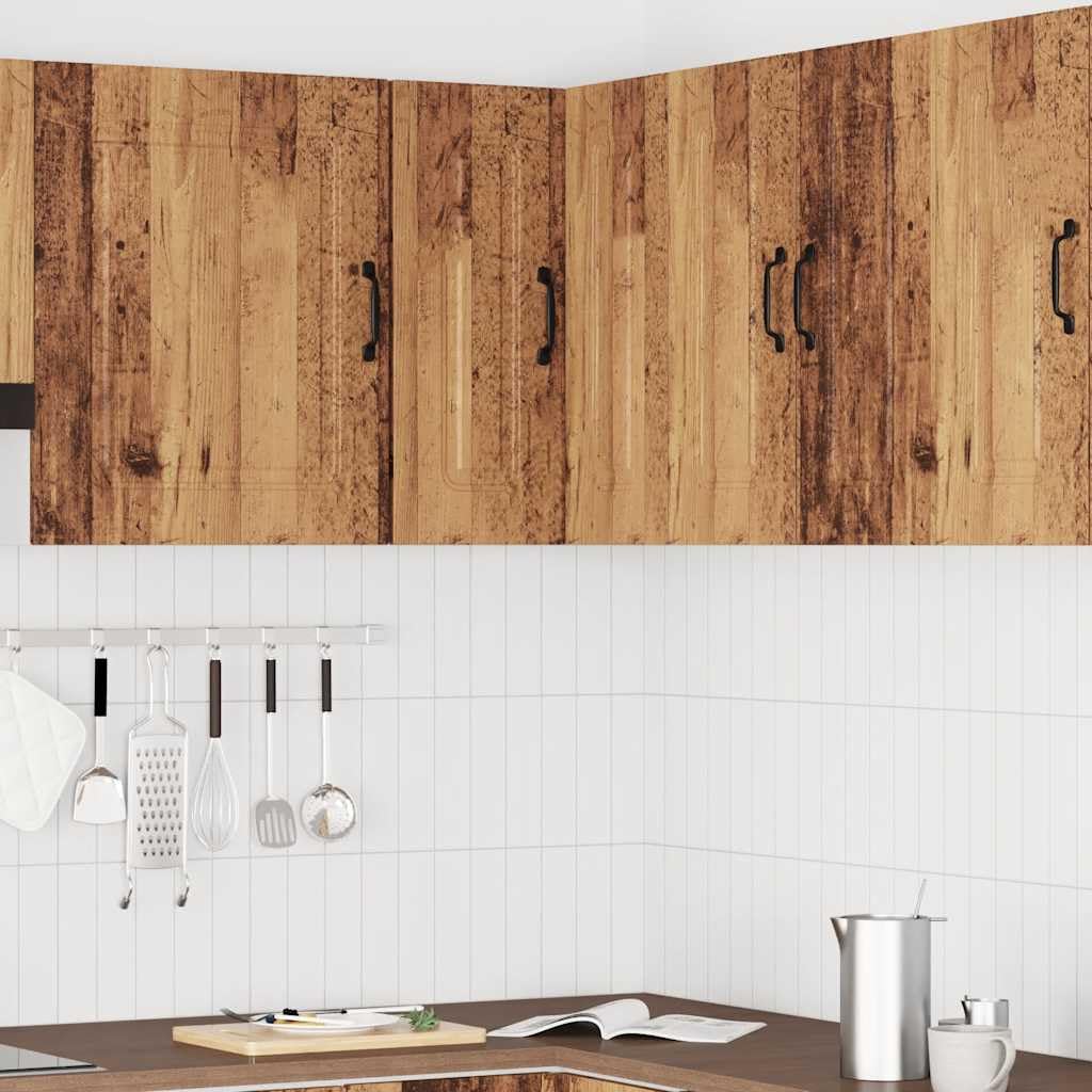 Kalmar Küchen-Eckhängeschrank, Altholz-Optik Holzwerkstoff, 57x57x60 cm, wandmontiert für Küche & Speisekammer, robuste Lagerung