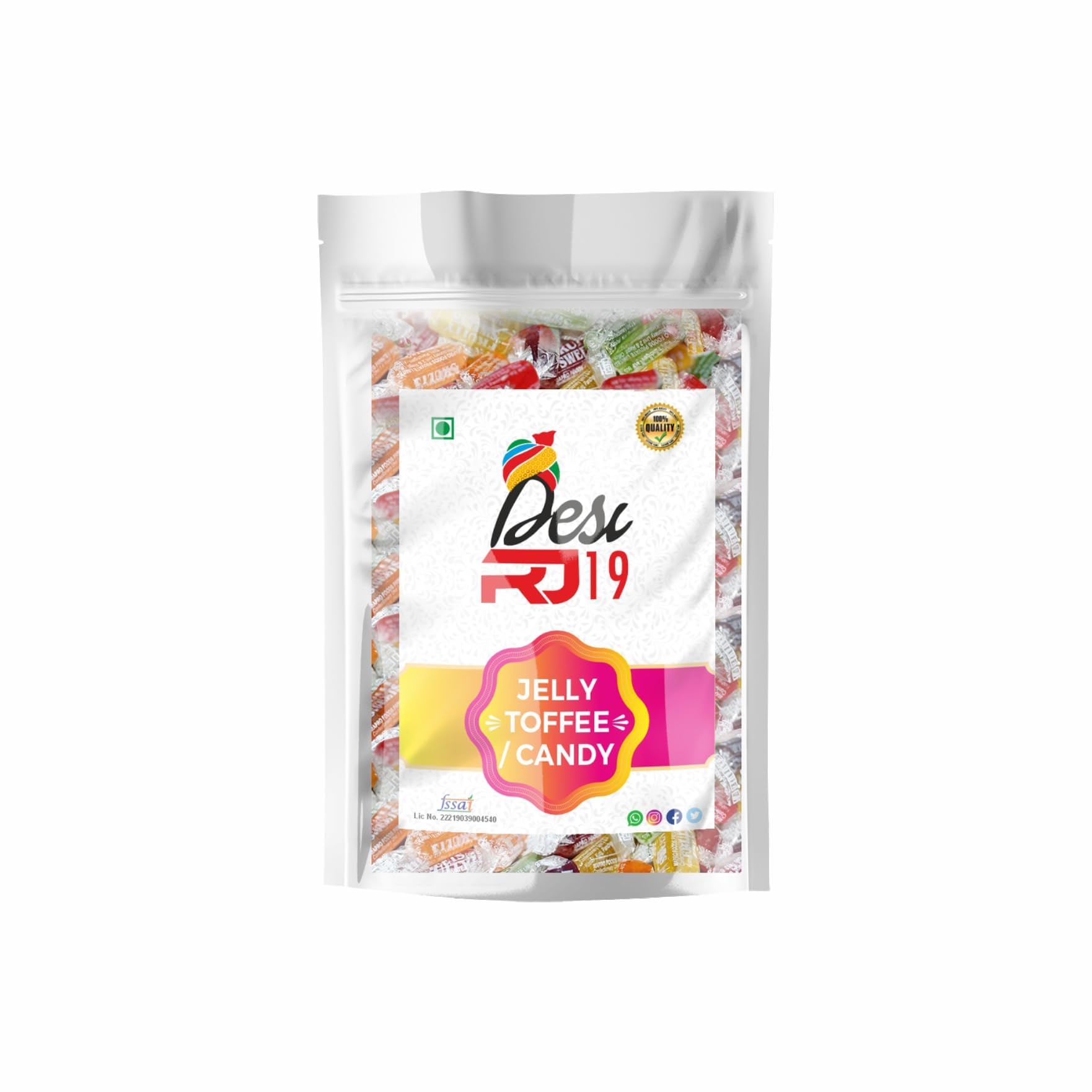 Desi Rj19 Jelly Toffy,Natural and Tasty Tangy Candy, Vegan and Gluten Free | jelly candy for kids | Jelly Chocolate | Juicy Jellies (200gm)