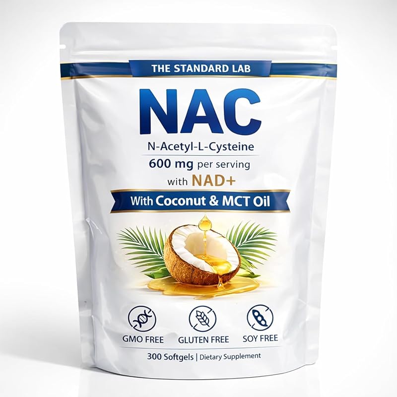 Prspy Suplemento de N-acetil-L-cisteína (NAC) com NAD+, 600 mg, 300 cápsulas gelatinosas