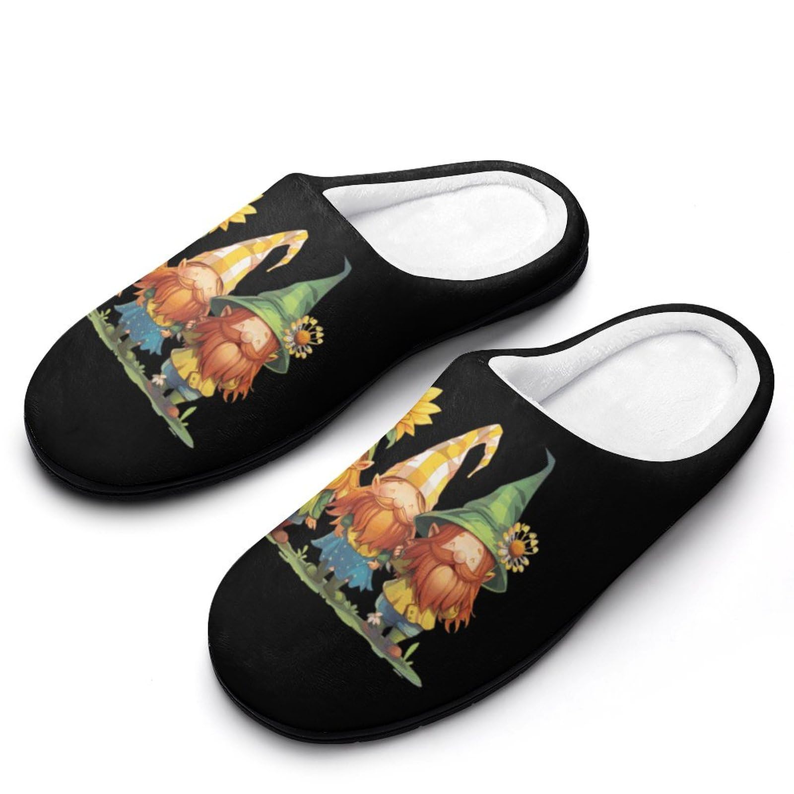 Gnomes Womens Cotton Slippers Non-Slip Bedroom Slipper Cute House Shoes for Indoor And Outdoor