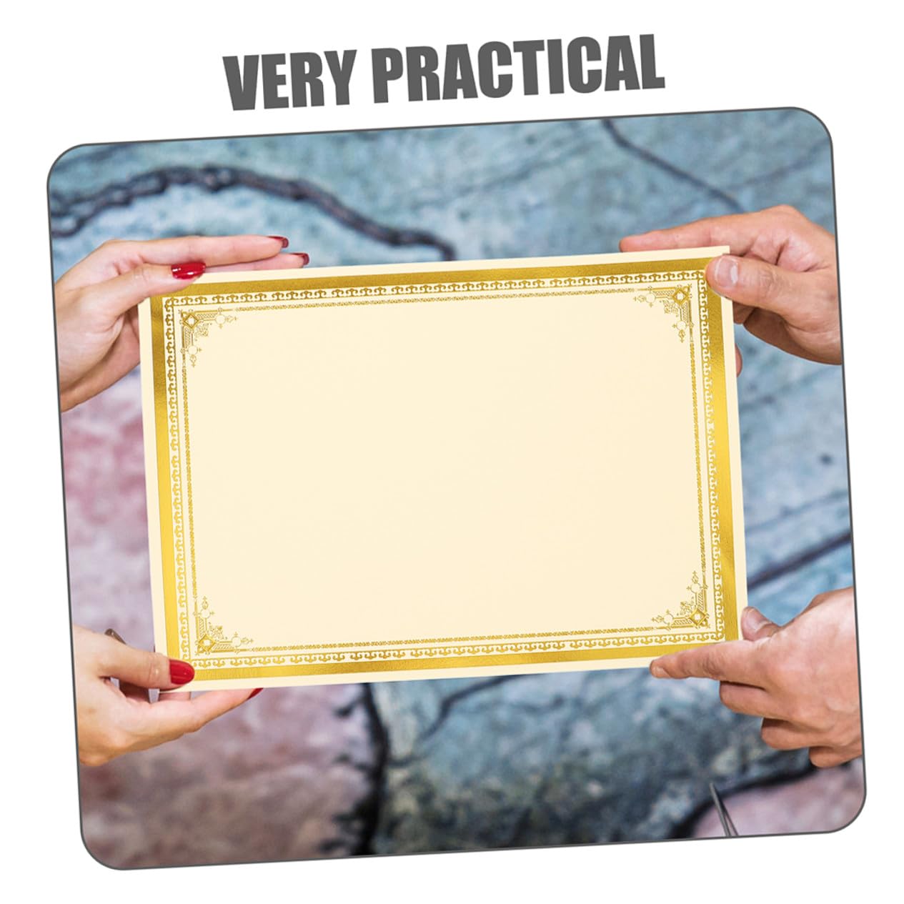 Edles Urkundenpapier mit Glatter Schreiboberfläche Blanko Zertifikatspapier in Gold 35 Blatt zum Drucken und Auszeichnen für Abschlussfest und Einschulung Deko