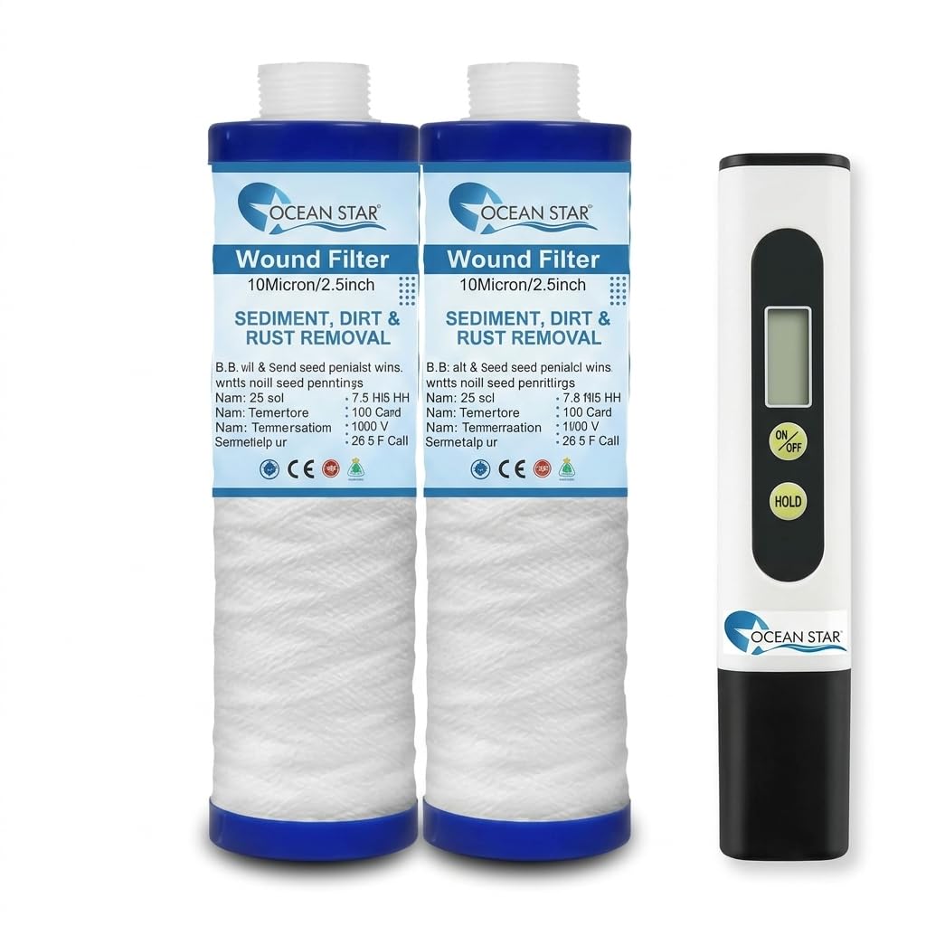 Ocean Star- 9 Inch MLT Thread Candle Pre Filter Cartridge with TDS Meter Water Tester | Sediment, Dirt & Rust Removal | Compatible with RO/UV/UF Water Purifiers | High Efficiency Water Filtration Kit-image-31