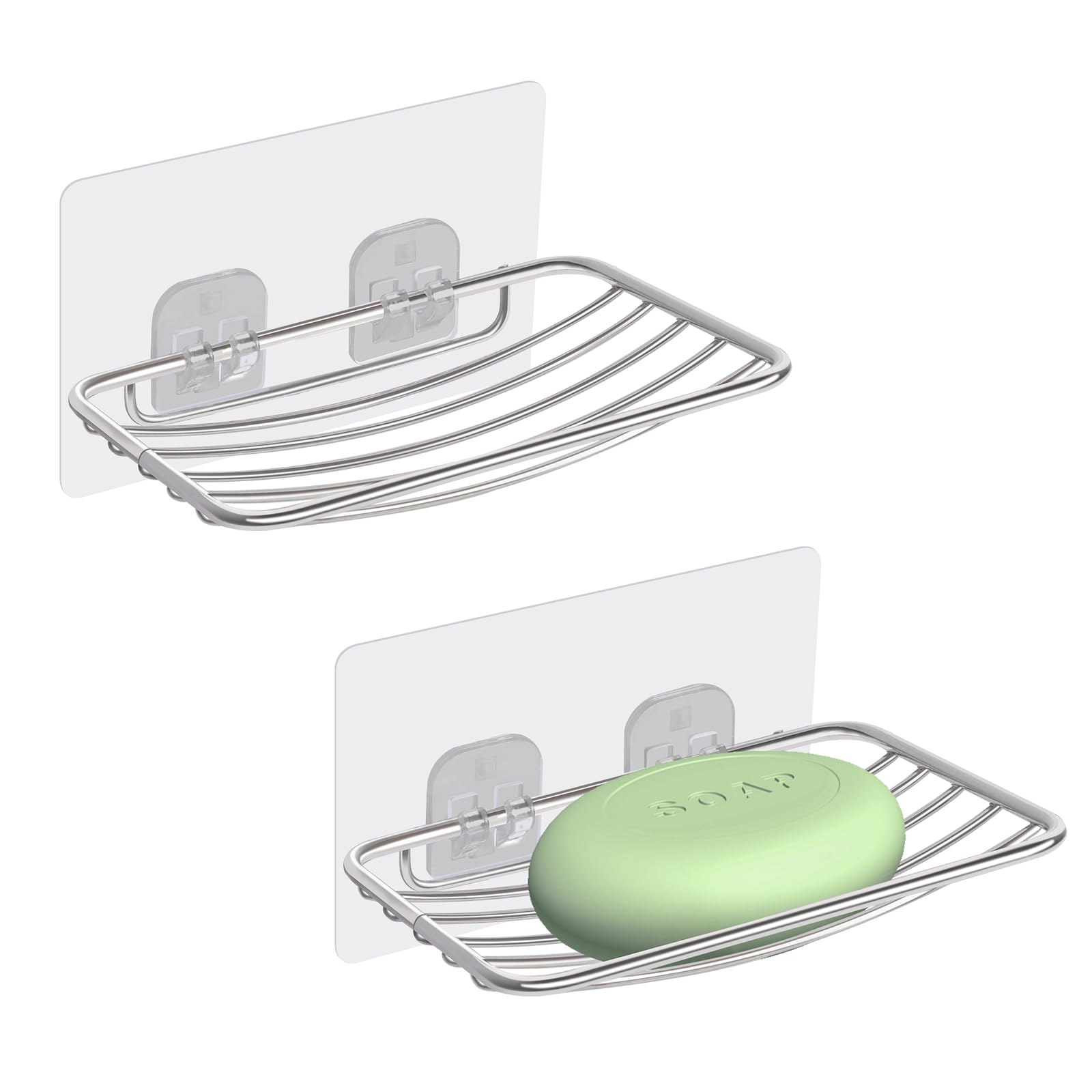 uten lot de 2 porte-savon acier inox 304