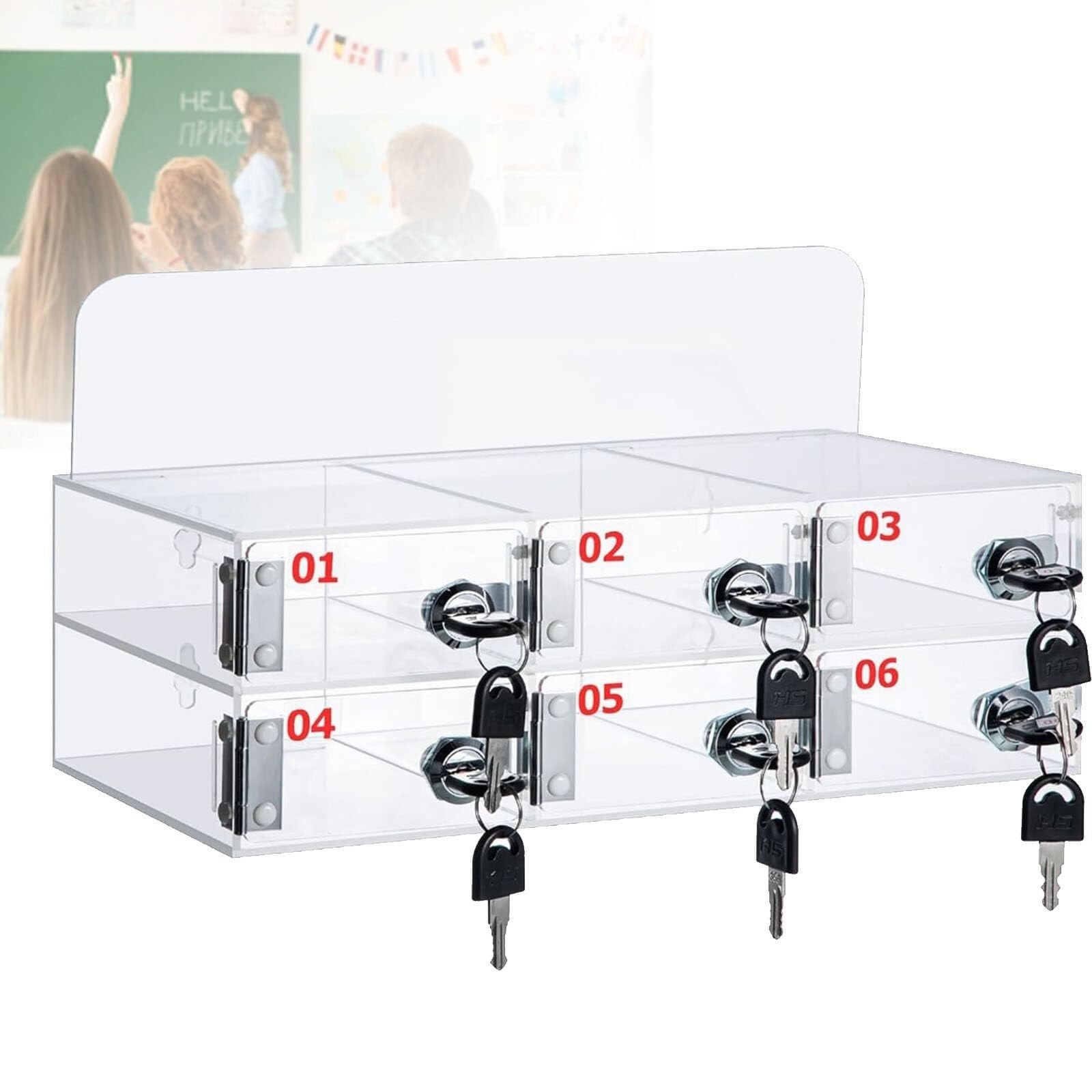 Casillero para teléfono móvil Caja de Almacenamiento para teléfono móvil Soporte acrílico para teléfono móvil Caja de Almacenamiento de Escritorio casillero acrílico para teléfono celula