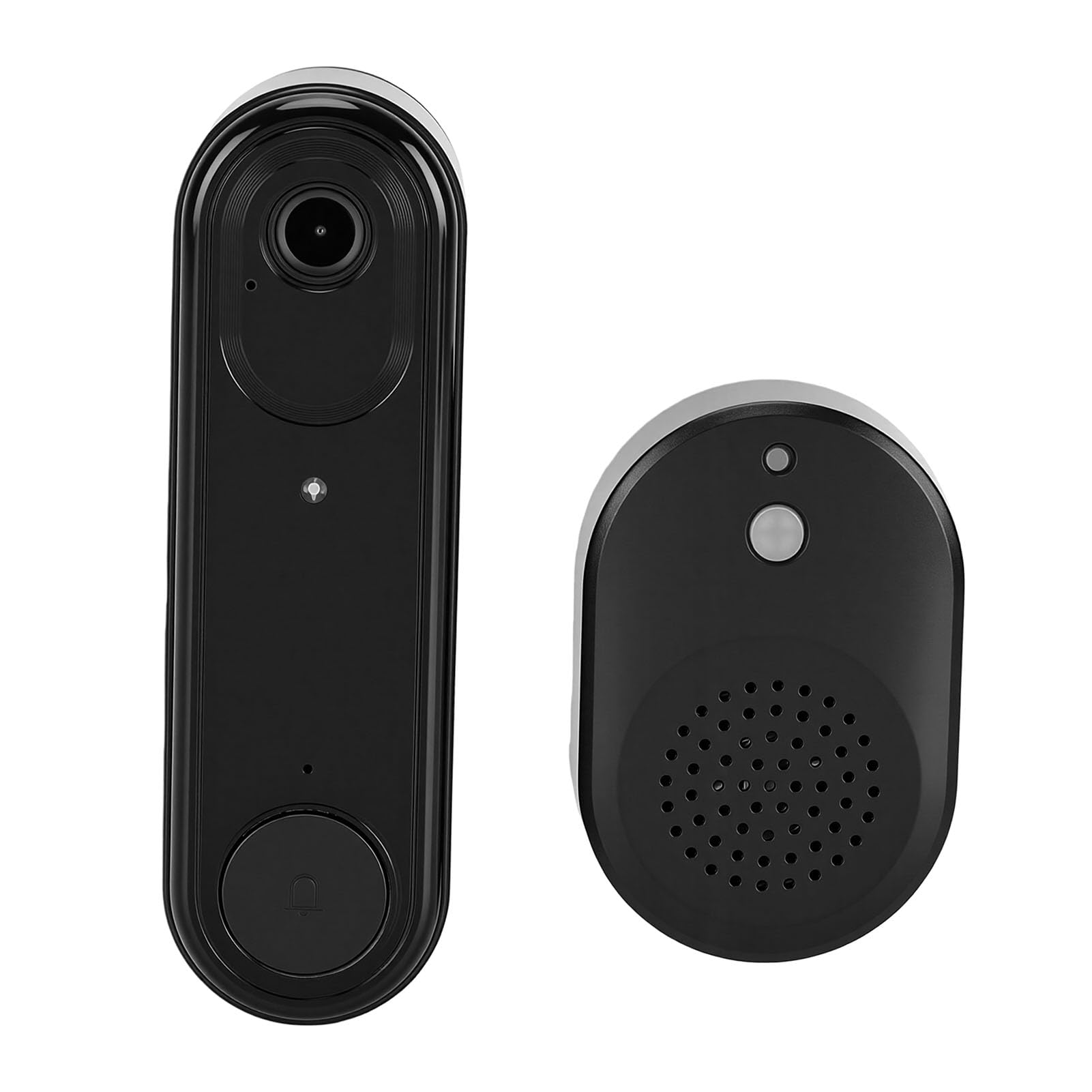 Videocitofono con Videocamera 120° Grandangolo, Batteria | ABS in Metallo, Sicurezza Domestica, Conversazione Bidirezionale, WiFi 2,4 GHz, Compatibile con e IOS, Ricarica Tramite