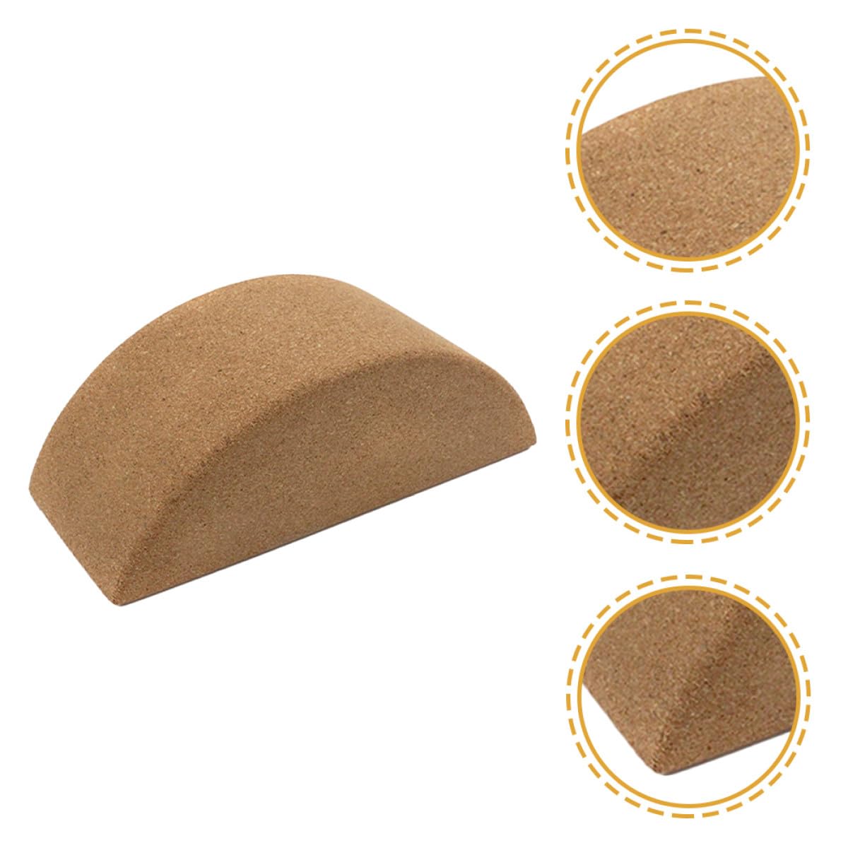 CALLARON Bloque de Yoga Antideslizante de Corcho, Ladrillo Compacto para Entrenamiento Equilibrado, Medio Círculo Resistente para Ejercicios de Fitness y Pilates en Casa