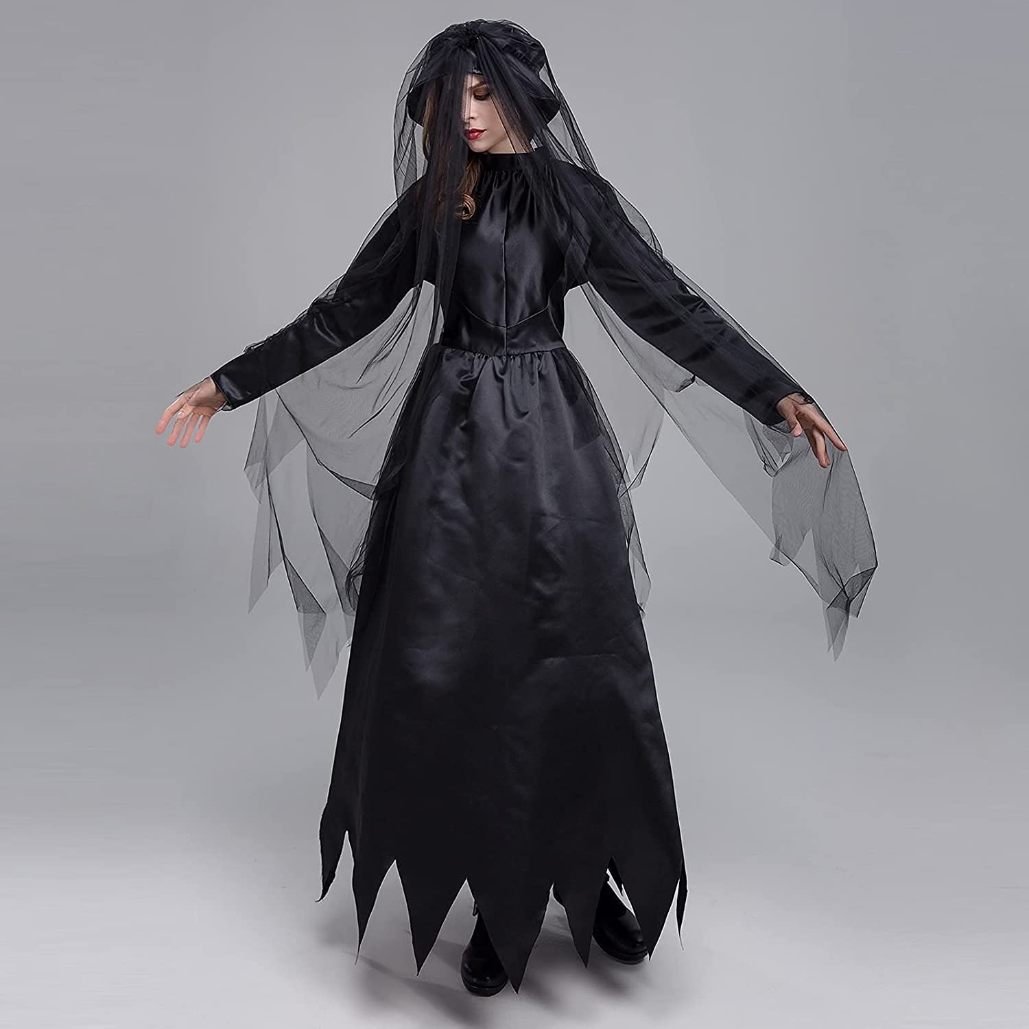 Amazon.co.jp: ハロウィンゴースト花嫁コスチューム女性死体花嫁