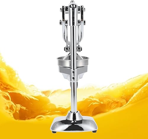 Miniatura 4 de Fdit Exprimidor manual de grado comercial, acero inoxidable 304 resistente y prensa de cítricos de hierro fundido para naranjas, limones, granadas,