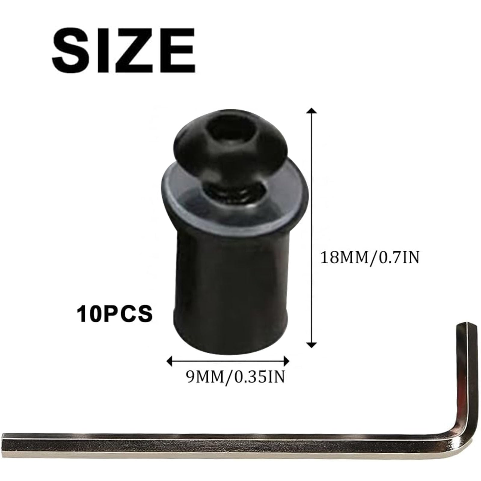 20 Pezzi Dadi Di Gomma M5 Con Inserto In Ottone – Diametro 5 Mm, Passo 0,8 Mm, Per Moto, ATV E Parabrezza