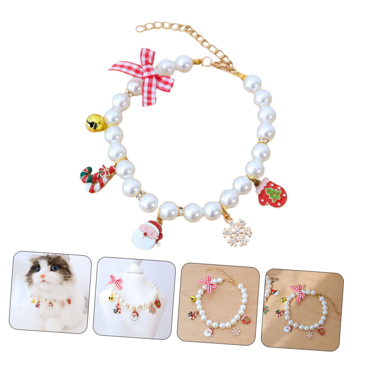 HANABASS 5stücke Katzenhalsband Mit Glöckchen Dekoratives Hundehalsband Für Süße Weihnachtsaccessoire Rosa Stilvolles Haustierzubehör