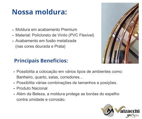 Espelho Orgânico Com Moldura 0,60 X 0,80 -modelo Orgânico G1 - Matisse- (Dourado)