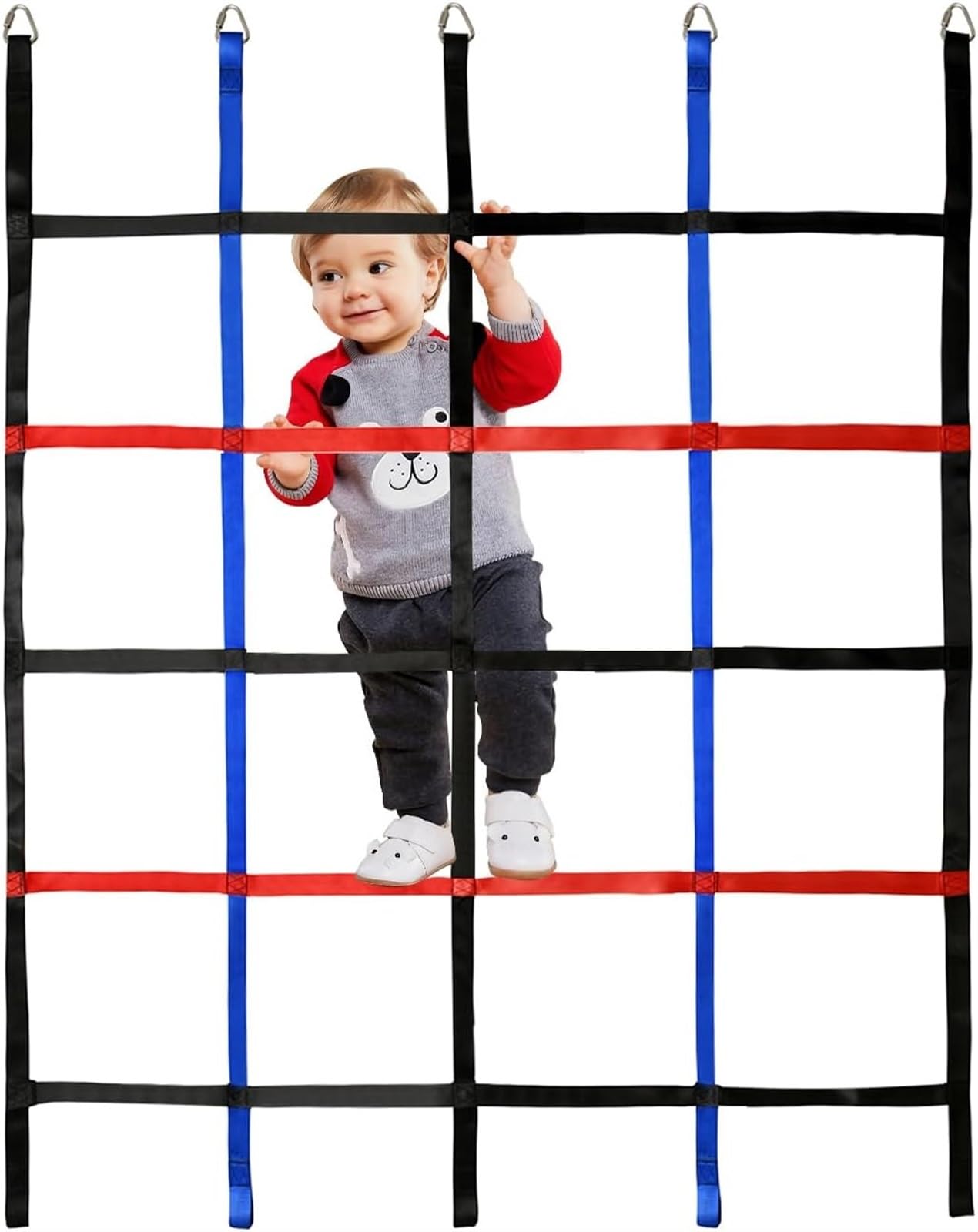 THE WHITE SHOP Climbing Cargo Net - Polyester Climbing Net for Kids Outdoor, Accessories for Ninja Warrior Obstacle Course, Jungle Gym, Swing Set, Treehouse