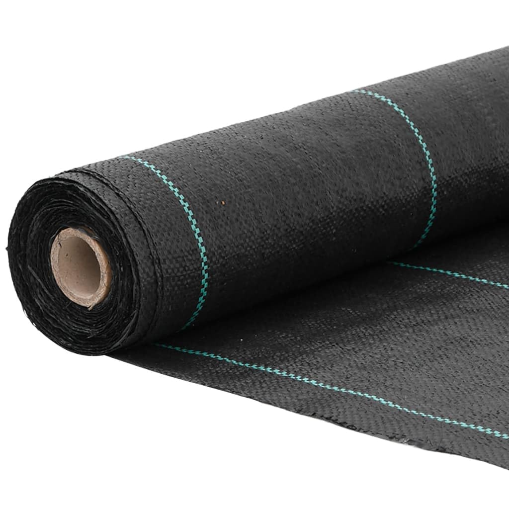 Toile anti-mauvaises herbes - Noir - 1,5 x 10 m - Toison non-tissée pour paillis - Geotextile - Protection contre les racines - Protection des parterres de fleurs - Bâche de protection pour