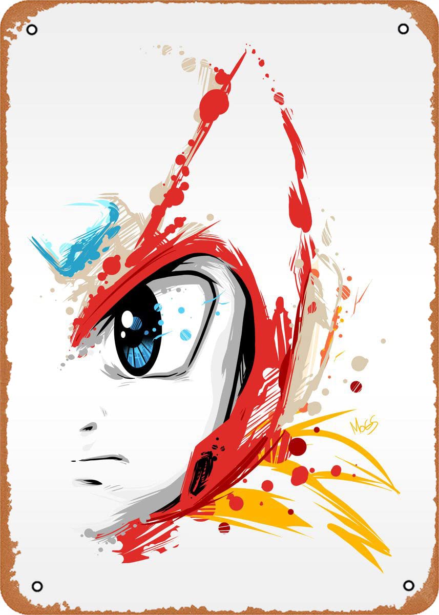 Anime Metal Poster Megaman figure poster metal tin sign Zero Paint Remastered Wall Art Decor Tin Sign-8x12inch