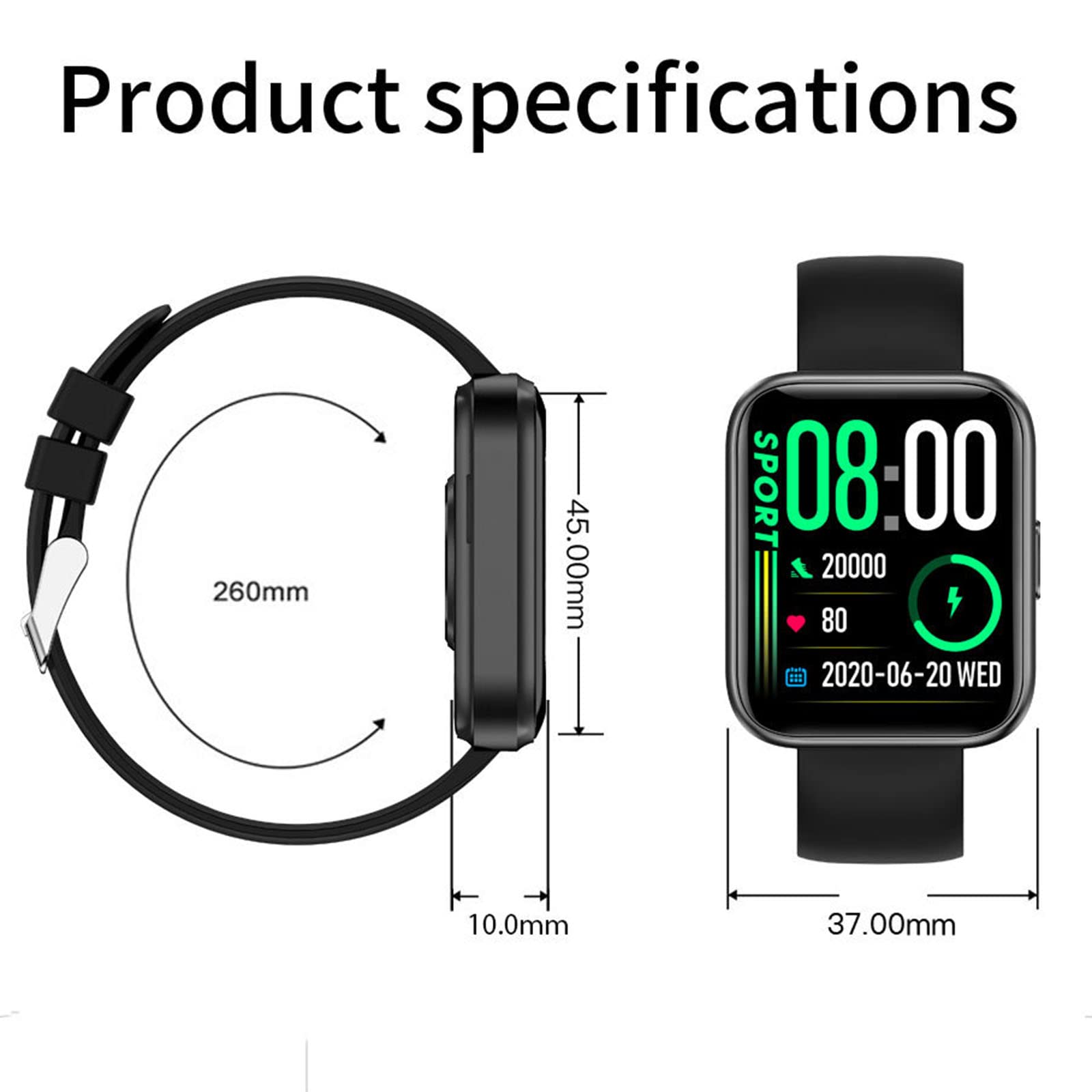 Męski damski inteligentny zegarek. Wodoodporny ekran dotykowy 1,7 cala z powiadomieniem o połączeniach/odbieraniu, pulsometr, monitor snu, głośnik muzyczny. Zegarek fitness Tracker aktywności