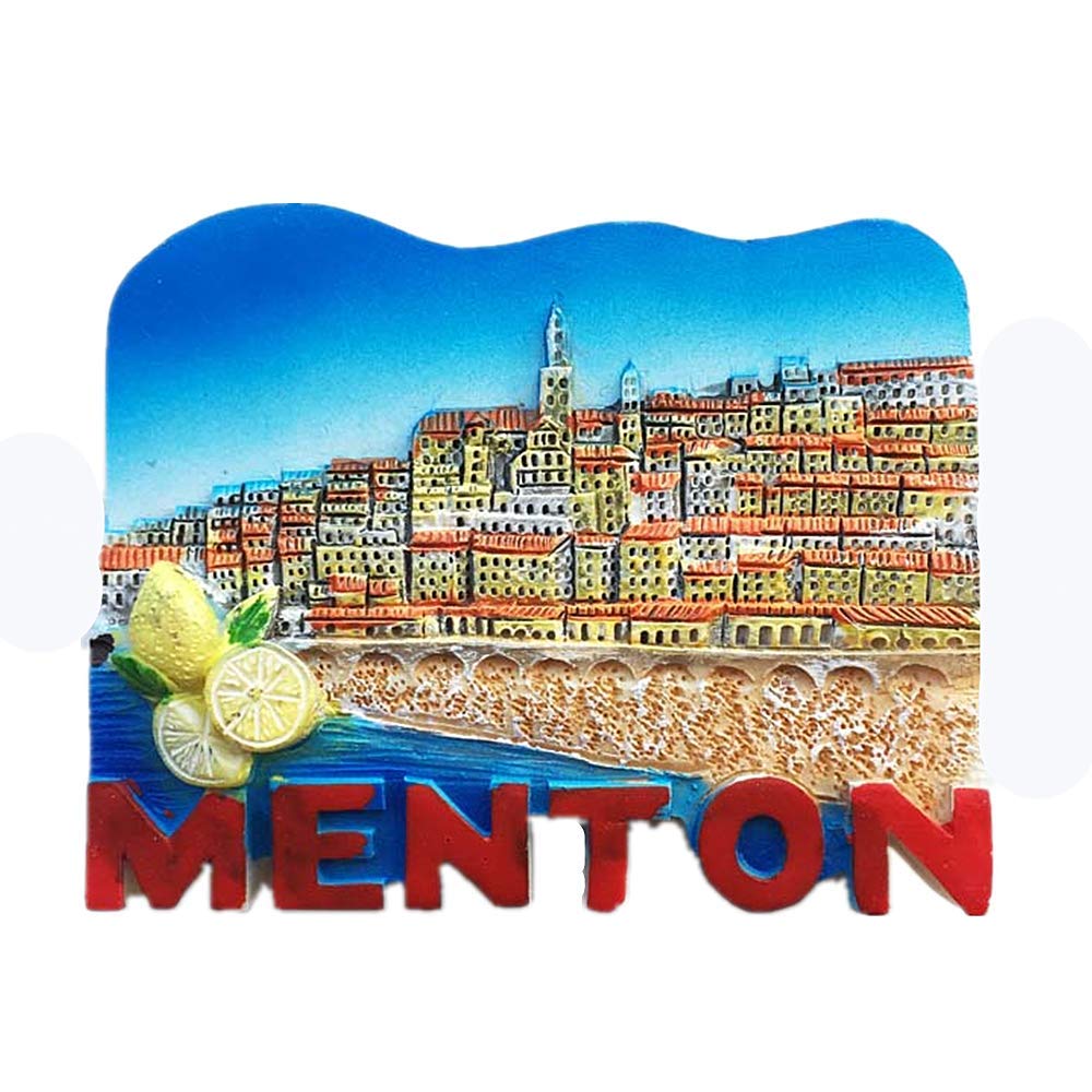 Muyu Magnet Menton Alpes-Maritimes France 3D Fridge Magnet Travel Souvenir Gift Collection, Home & Kitchen Decoration Magnetic Sticker Menton France Refrigerator Magnet