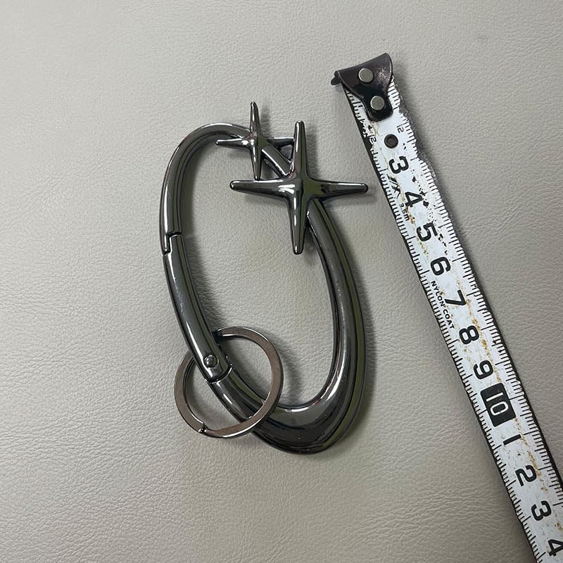 Image of Cute Star Carabiner Clips Keychain Y2K Cool Heavy Duty Starfish Carabiner Belt Loop Clip for Men Women
