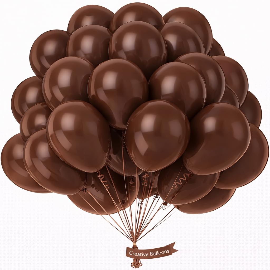 Matte Brown Balloons 60 Pack 10 Inch Coffee Coloured Latex Party Decorations for Safari Woodland Teddy Bear Mocha Themed Balloon Arch Party Display โ image 1