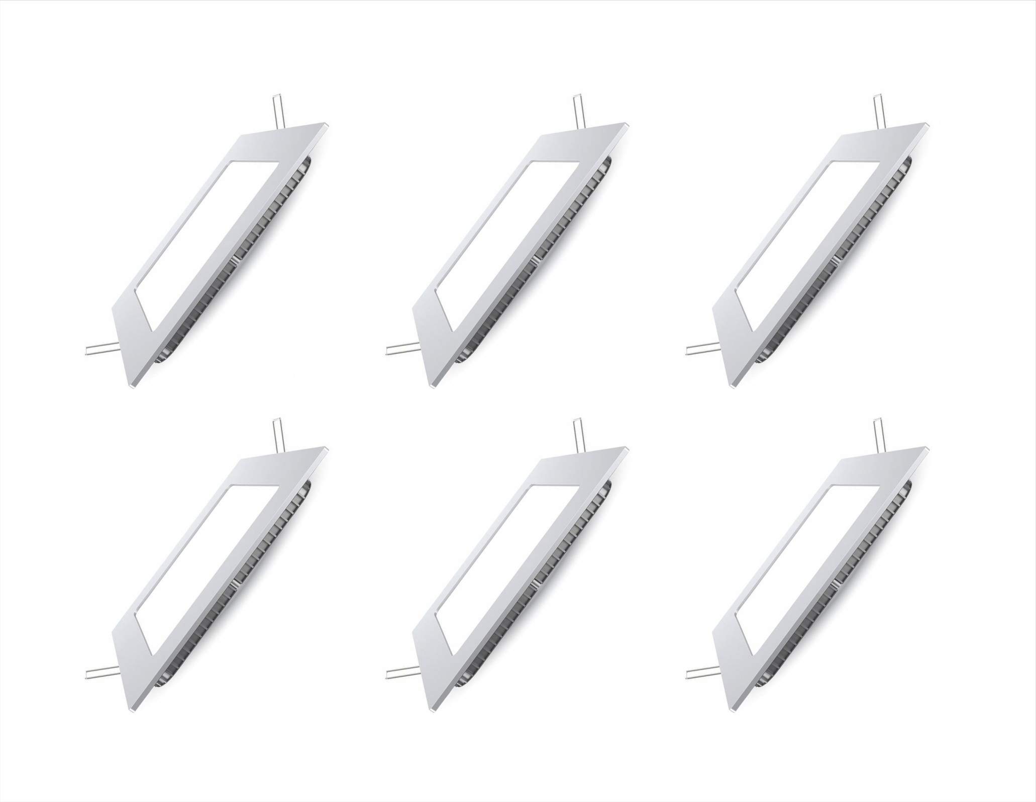 Murphy Aluminium 15-Watts Slim Square Led Panel Ceiling Light (Cool White, Pack Of 6)