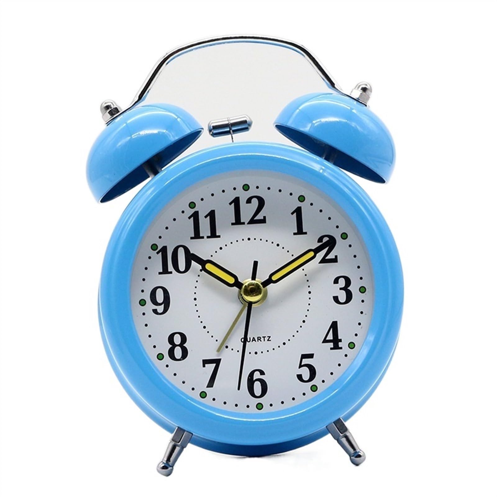 BMKGODN alarm clock， Loud with Backlight,Battery Operated,Silent Non Ticking,for Heavy Sleepers,Twin Bell Extra Retro(Blue)