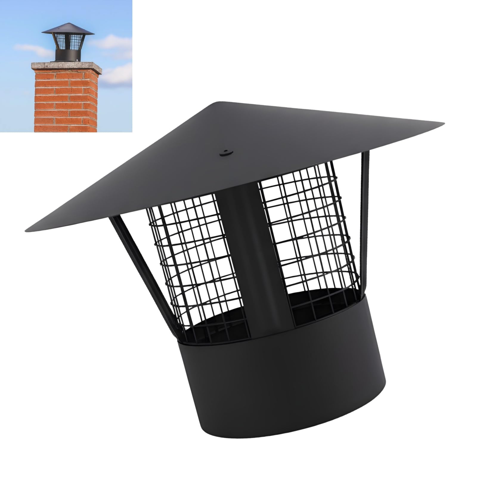 Tapa de Chimenea a Prueba de Lluvia y Protector de Pájaro en Acero 304