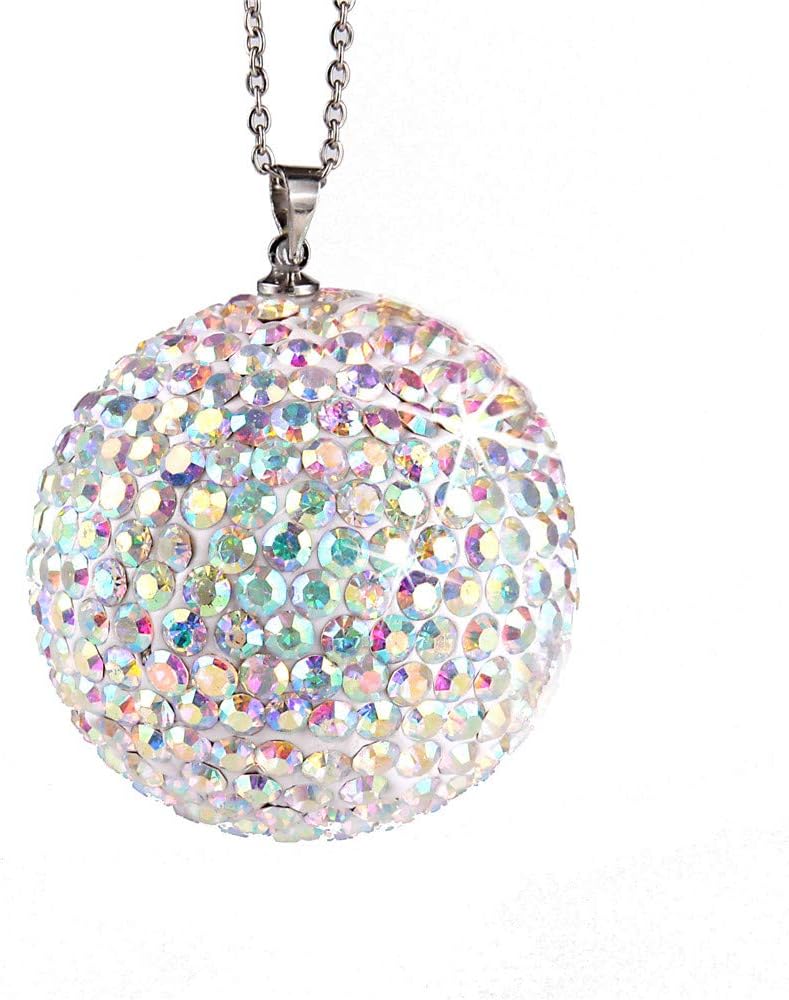 New Bling Decor Crystal Ball Car Rear View Mirror Charm,Crystal Rhinestone Car&Home Decor Hanging Ornament, Bling Car Accessories,Crystal Sun Catcher Ornament Car Glam Decoration Charm (BLACK)
