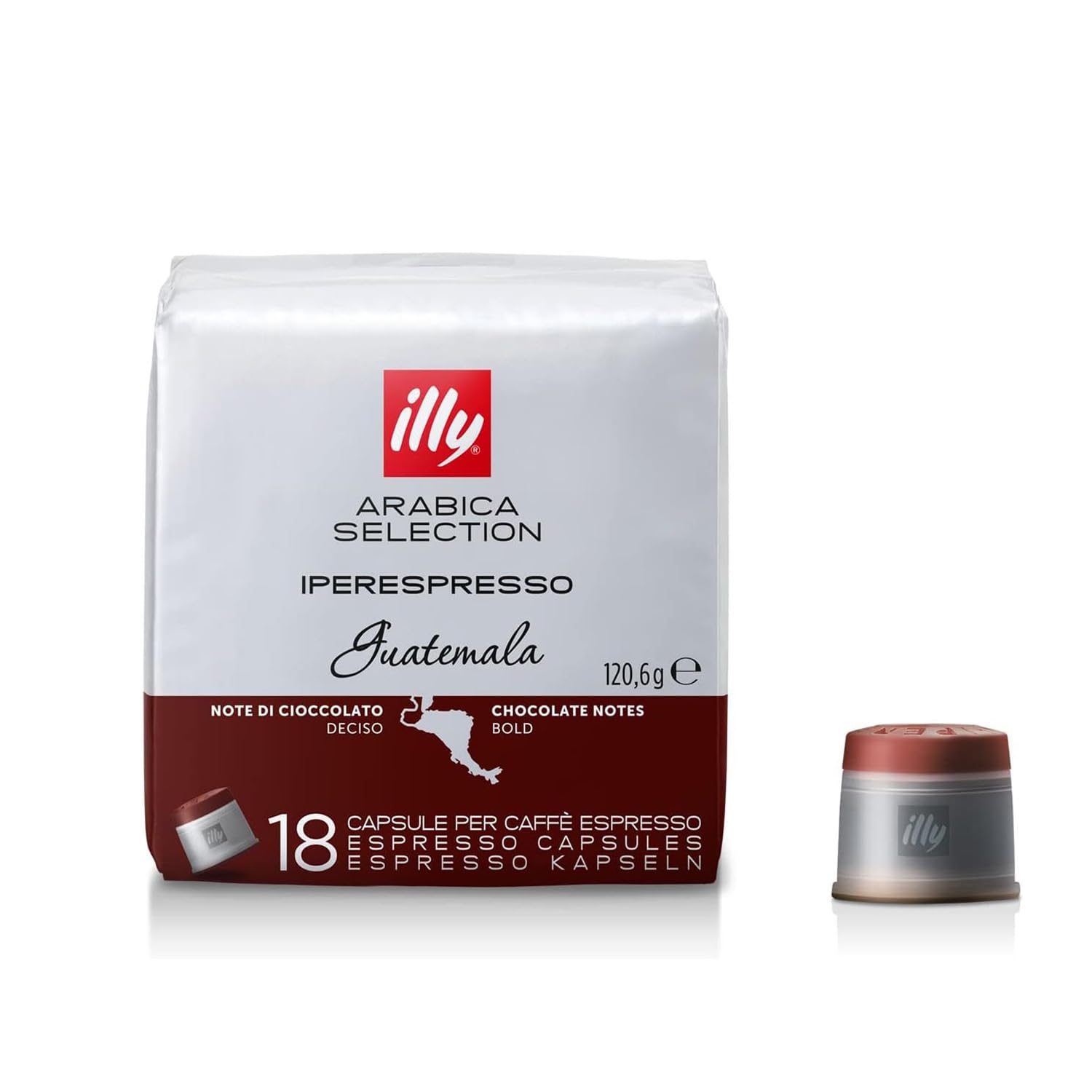 illy Café, selección de café arábica de lujo, cápsulas iperespresso, Guatemala, 6 paquetes de 18 cápsulas