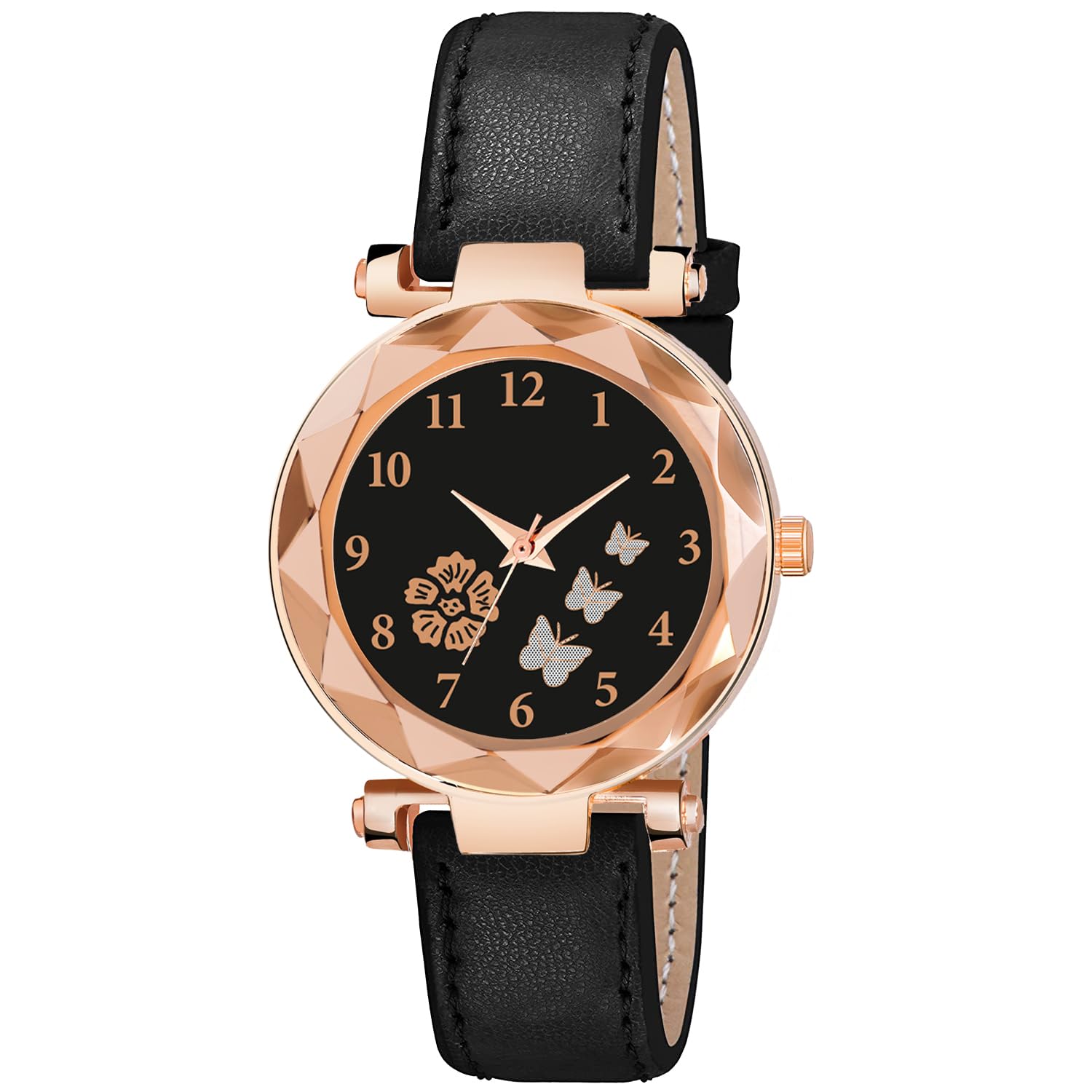 Red Robin Alluring Analogue Flower Butterfly Black Dial Leather Strap Graceful Stylish Wrist Watch for Women and Girls, Pack of 1 - GEN-RG-Flower-BF-BLK-D-L (B0CBFRPTWG) Amazon Price History, Amazon Price Tracker