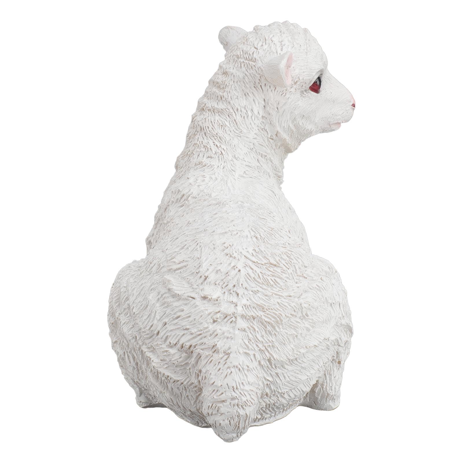 Jeffergarden Żywica Wielkanocna Figurka Mini Owiec Wielofunkcyjne Urocze Spreparowane Wodoodporne Figurki dla Małych Zwierząt do Wewnątrz na Zewnątrz (35x14x20,5 cm / 13,8x5,5x8,1 cala)