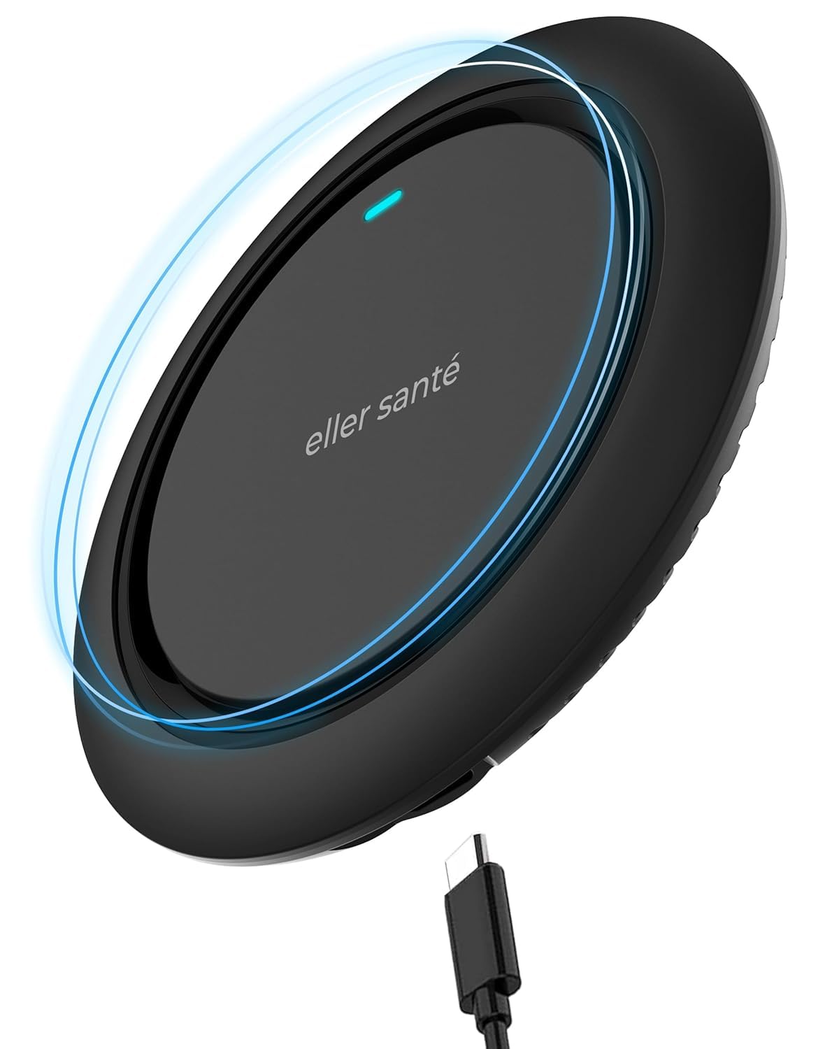 eller santé® 15W Wireless Charger MontClad Series PD & Qi-Certified with Type C Cable for 17/17 Air/17 Pro/17 Pro Max, iPhone 16/16 Plus/16 Pro/16 Pro Max, iPhone 15/14/13/12/11 Series - Black