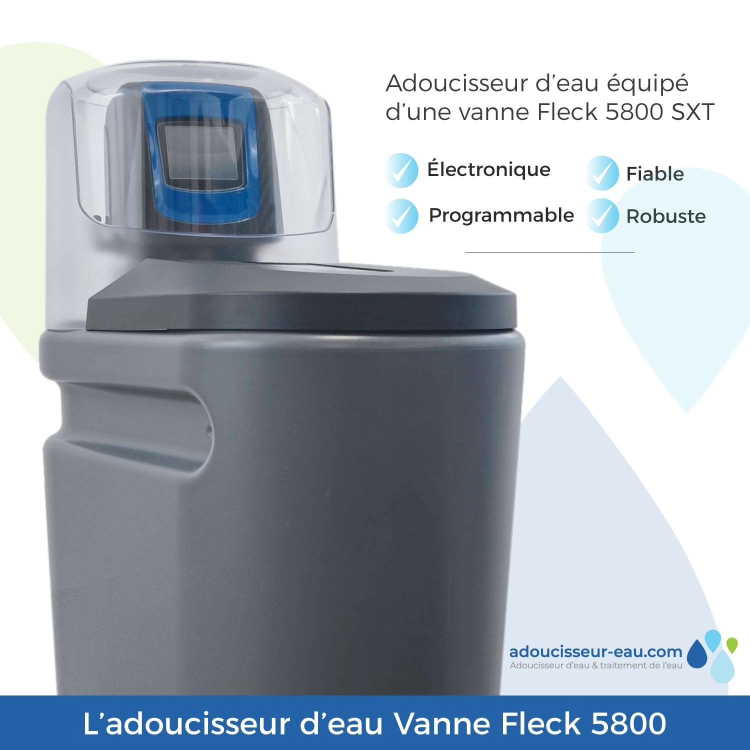 Descalcificador Táctil 20l Fleck 5800 Xtr Volumétrico Con Kit De Instalación Descalcificador De Agua Domestico