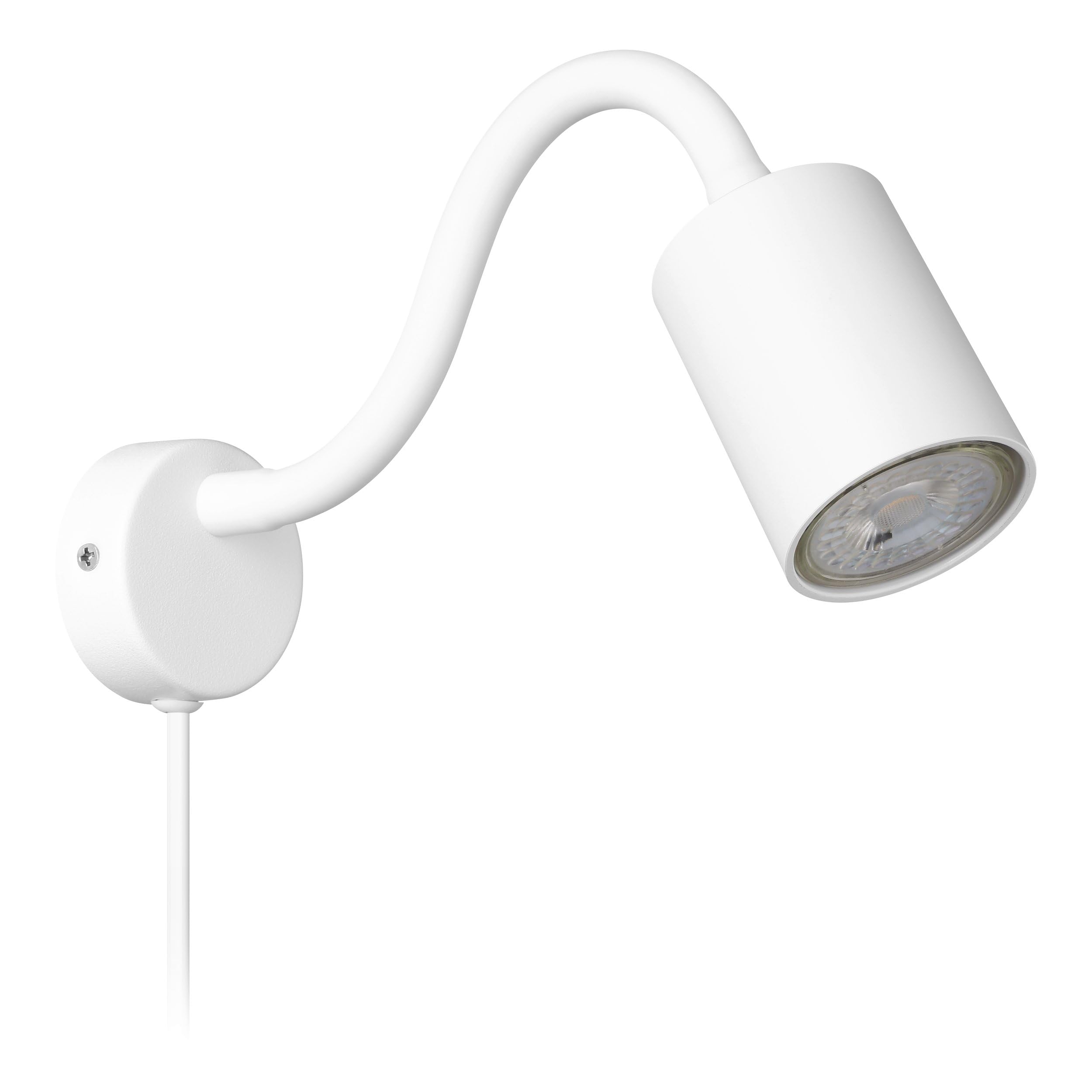 EGLO LED Wandlampe Portella, Wandleuchte innen schwenkbar, Wandstrahler für Schlafzimmer und Büro, Leselampe aus Metall in Weiß, warmweiß