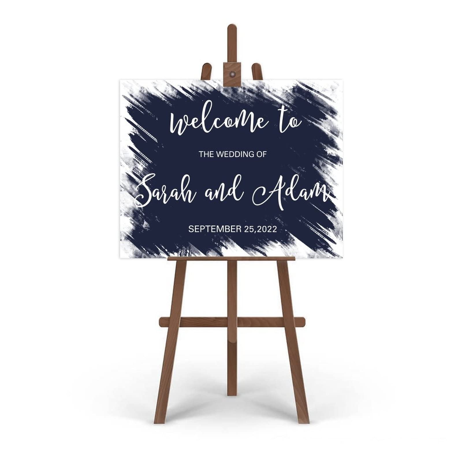 Edytowalny minimalistyczny znak ślubny personalizowany rustykalny znak ślubny spersonalizowane imię dla panny młodej i pana młodego przyjęcie weselne i dekoracje ceremonii 50 x 76 cm
